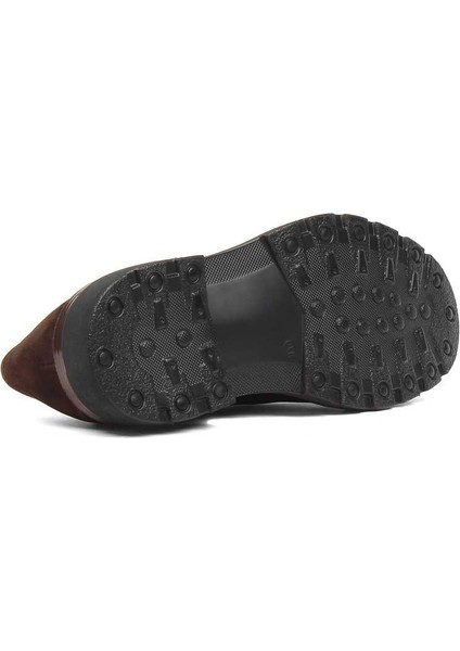 Erkek Kahverengi Bağcıklı Nubuk Deri Günlük Ayakkabı