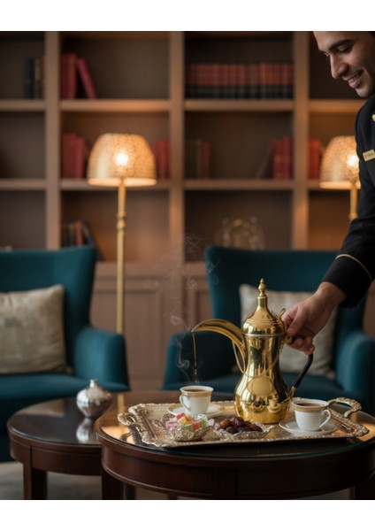 Arabic Mırra Coffee Pot- Bakır Mırra Cezvesi - Delle - Bakır Delle - Yükseklik(H): 28 cm fiyatları