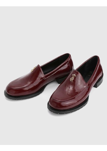 Wing Hakiki Rugan Deri Bordo Kadın Loafer Ayakkabı fiyatları
