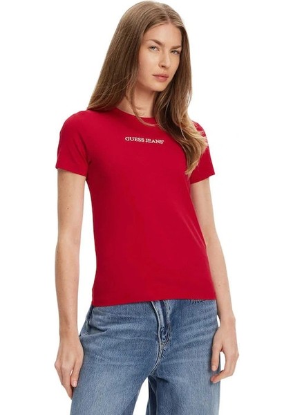 Gj Ss Cn Slim Kadın Kırmızı Slim Fit T-Shirt W4YI01J1314-G585