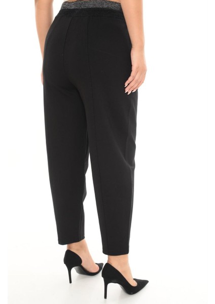 Büyük Beden Kadın Mom Fit Yüksel Bel Kışlık Beli Lastikli Pantolon modelleri