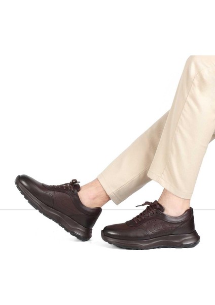 Erkek Kahverengi Kalın Tabanlı Deri Sneaker fiyatları