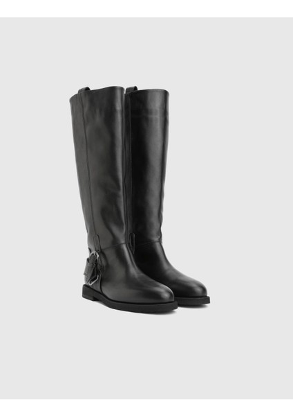 Somi Hakiki Deri Siyah Kadın Çizme