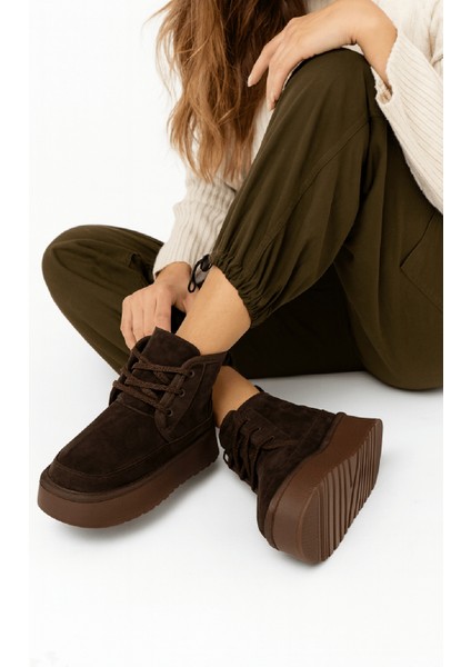 Ugy Kahverengi (4.5 Cm) Içi Kürklü Bağcıklı Günlük Kullanım Bot modelleri