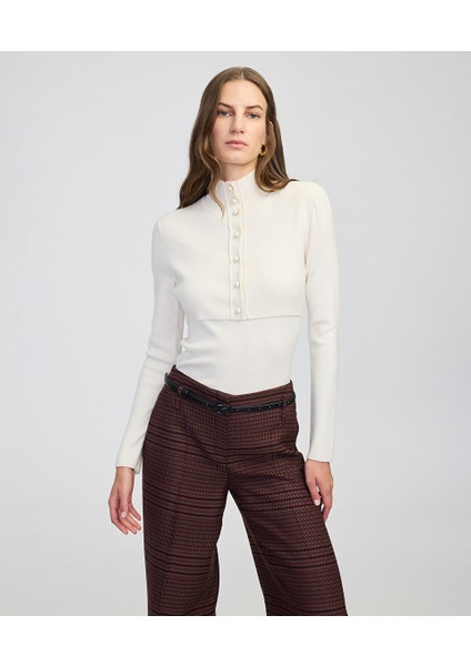 Çift Parça Görünüm Yüksek Yaka Triko IW6250050299018