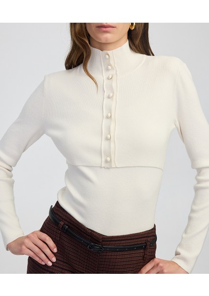 Çift Parça Görünüm Yüksek Yaka Triko IW6250050299018 fiyatları