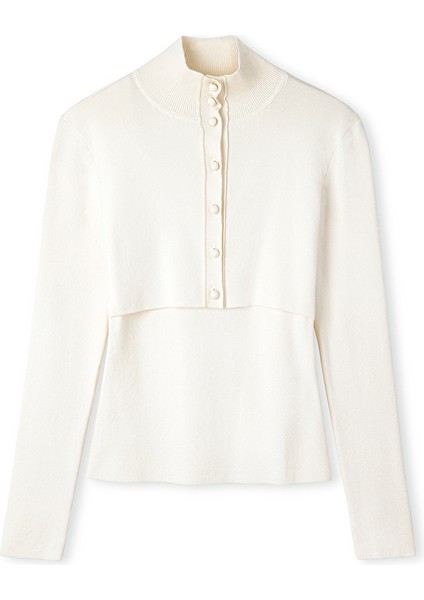 Çift Parça Görünüm Yüksek Yaka Triko IW6250050299018 indirimleri