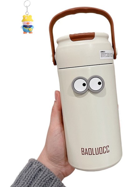 Çay ve Su Ayırma Termos Bardağı, Büyük Kapasiteli Kız Çay Ayırıcı Pipetli Su Bardağı, Taşınabilir Kayışlı Çiçek Çay Bardağı (Yurt Dışından)