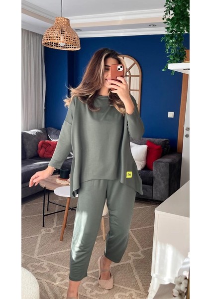 Mdb Kadın Iki Iplik Viskon Pamuk Kumaş Arma Detaylı Ikili Takım fırsatları