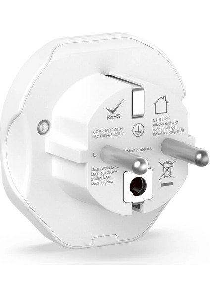F Tipi Priz Çıkışlı Us Cn Aus Uk 2400W 10A Seyahat Adaptörü Priz Dönüştürücü modelleri