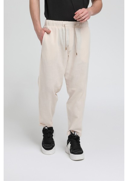 Duble Paça Katlamalı Keten Pantolon R-4222 fiyatları