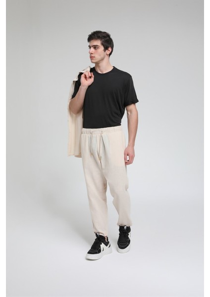 Duble Paça Katlamalı Keten Pantolon R-4222 fırsatları