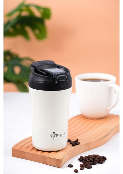 PENGUEN-3046 Beyaz Mug Termos 400ML