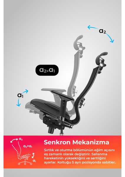 Samurai Yönetici Koltuğu - Ofis Sandalyesi - L2-6d Siyah fırsatları