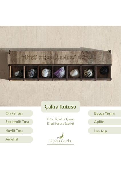 Tütsü 7 Çakra Enerji Kutusu – Doğal Kristal ve Şifa Taşları Seti, Meditasyon ve Enerji Dengeleme