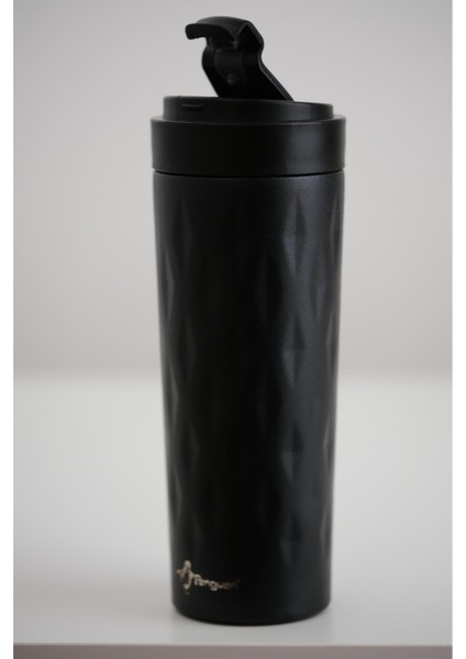 PNG-1167 500ml Flip Kapak Desenli Çelik Mug | 6 Saat Sıcak 12 Saat Soğuk | Sızdırmaz & BPA Free