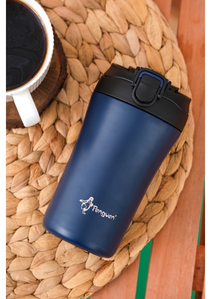 Termos Mug 400 ml - Paslanmaz Çelik, Pipetli ve Doğrudan İçme Kapaklı