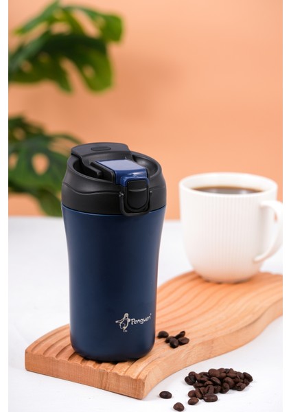 Termos Mug 400 ml - Paslanmaz Çelik, Pipetli ve Doğrudan İçme Kapaklı