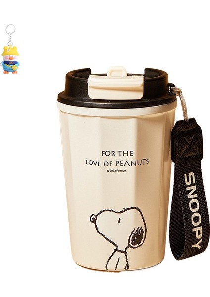 Snoopy Kadın Termos Bardağı Pipetli Taşınabilir Gıda Sınıfı 316 Çift Içme Bardağı Ofis Kahve Bardağı Büyük (Yurt Dışından)