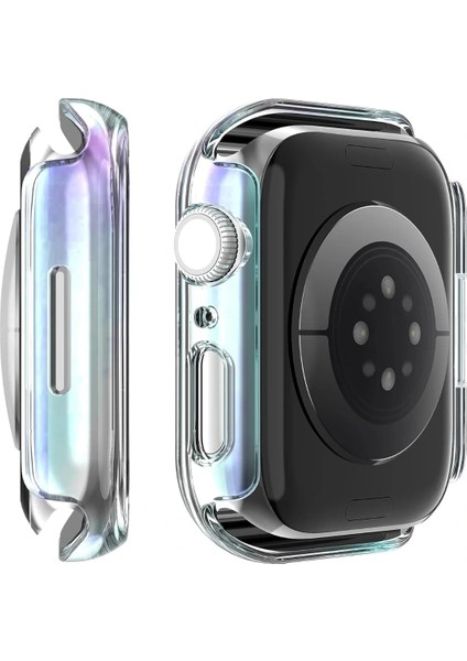 Apple Watch 10-11 42mm Sert Pc Kasa Electroplatink Çerçeveli Ekran Koruyucu Apple Watch Gard 36 modelleri