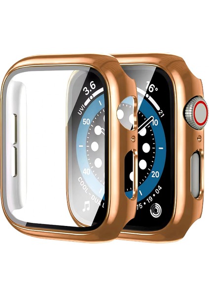 Apple Watch 10-11 42mm Sert Pc Kasa Electroplatink Çerçeveli Ekran Koruyucu Apple Watch Gard 36