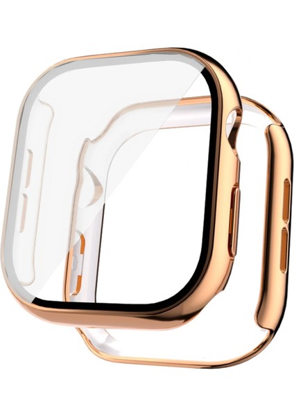 Apple Watch 10-11 42mm Sert Pc Kasa Electroplatink Çerçeveli Ekran Koruyucu Apple Watch Gard 36