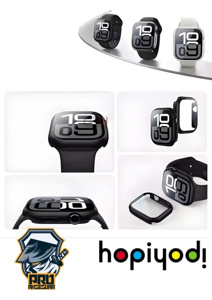 Apple Watch 10-11 42mm Sert Pc Kasa Electroplatink Çerçeveli Ekran Koruyucu Apple Watch Gard 36 indirimleri