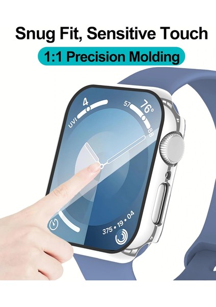 Apple Watch 10-11 42mm Sert Pc Kasa Electroplatink Çerçeveli Ekran Koruyucu Apple Watch Gard 36