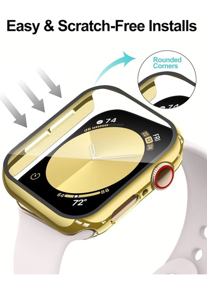Apple Watch 10-11 42mm Sert Pc Kasa Electroplatink Çerçeveli Ekran Koruyucu Apple Watch Gard 36 fırsatları