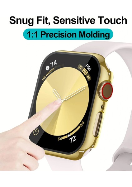 Apple Watch 10-11 42mm Sert Pc Kasa Electroplatink Çerçeveli Ekran Koruyucu Apple Watch Gard 36 indirimleri
