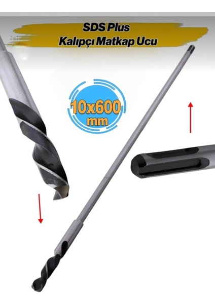 Sds Plus Kalıpçı Ahşap Delme Matkap Ucu 10X600 mm