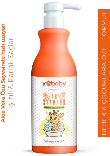 Yobaby Saç ve Vücut Şampuanı 500ML,HASSAS Bebek Cildi, Göz Yakmayan Bebek Çocuk Şampuanı