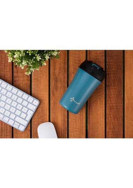 Termos Mug 400 ML - Paslanmaz Çelik, Pipetli ve Doğrudan İçme Kapaklı