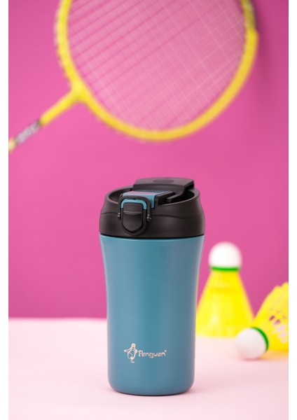 Termos Mug 400 ML - Paslanmaz Çelik, Pipetli ve Doğrudan İçme Kapaklı