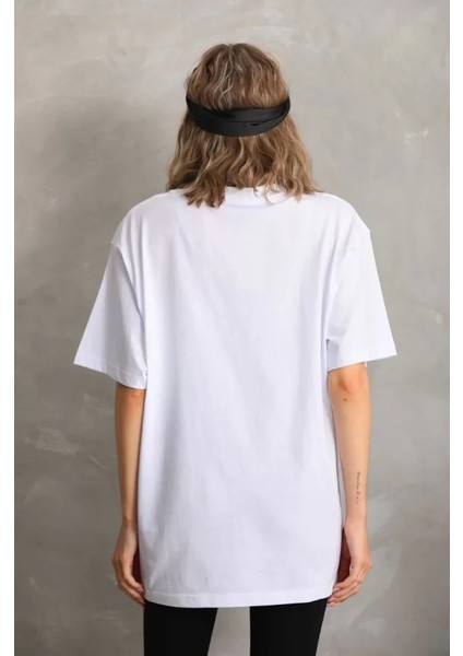 Mdb Unisex Taş Desenli Oversize Thirt Beyaz fiyatları