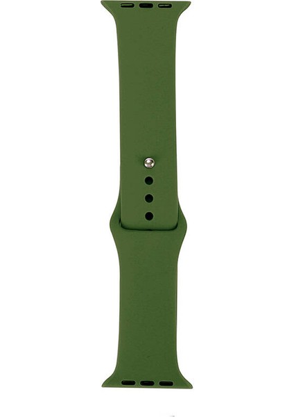 Apple Watch 11 (42MM) Uyumlu Klasik Silikon Kordon Koyu Yeşil