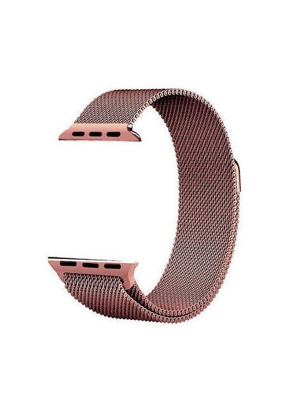 Apple Watch 9 (45MM) Uyumlu Mıknatıslı Hasır Metal Kordon-01 Rose Gold fiyatları