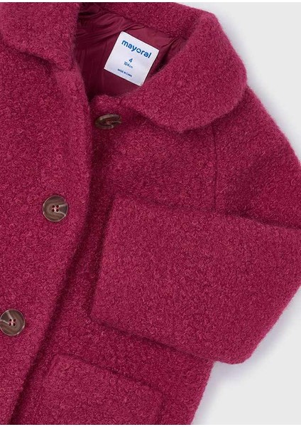 4439-48 Kız Çocuk Vişne Kürklü Mont fırsatları