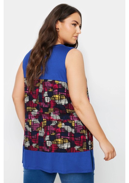 Büyük Beden Sıfır Kol V Yaka Desenli Likralı Bluz 303350 indirimleri