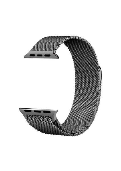 Apple Watch 7 (41MM) Uyumlu Mıknatıslı Hasır Metal Kordon-01 Gri