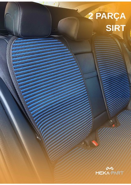 Terletmez Oto Koltuk Koruyucu Kılıf %100 Pamuk 5 Li Tam Set Mavi Siyah Nissan Almera Tüm Modeller modelleri