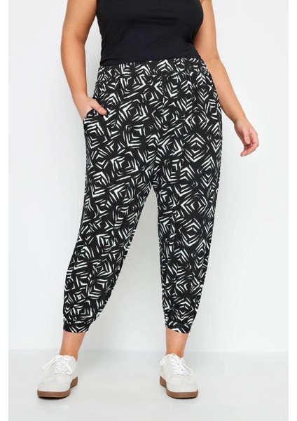 Büyük Beden Paçası Lastikli Likralı Esnek Kumaş Pantolon 145048 fiyatları