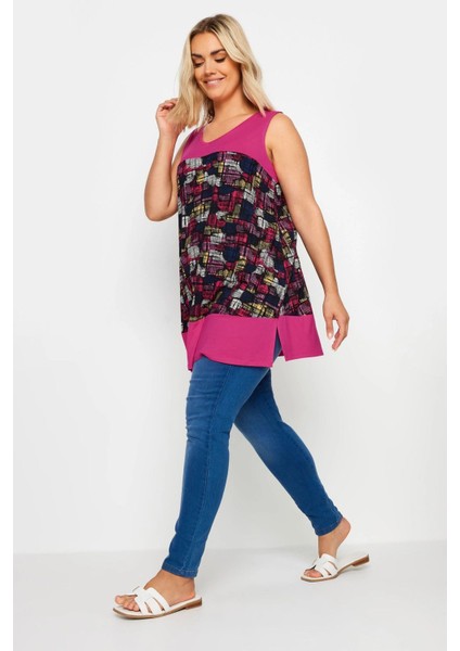 Büyük Beden Sıfır Kol V Yaka Desenli Likralı Bluz 303349 fiyatları
