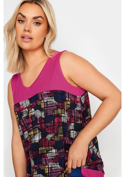 Büyük Beden Sıfır Kol V Yaka Desenli Likralı Bluz 303349 fırsatları