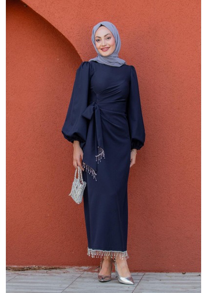 Kies Taş Püskül Detaylı Abiye-Laci