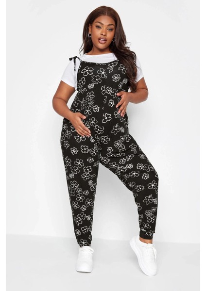 Büyük Beden Hamile Dar Paça Ip Bağlama Askılı Çiçek Desenli Maxi Tulum 158433 fiyatları