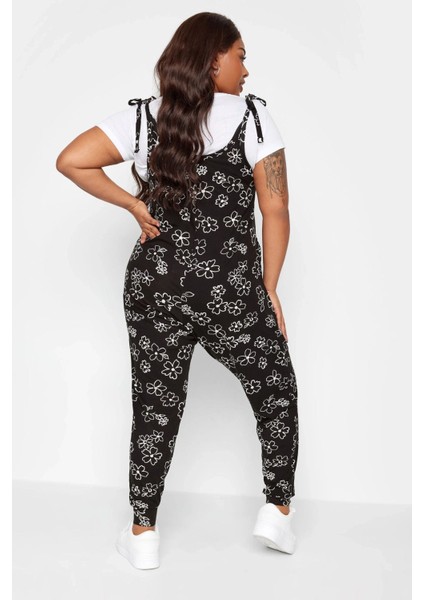 Büyük Beden Hamile Dar Paça Ip Bağlama Askılı Çiçek Desenli Maxi Tulum 158433 indirimleri