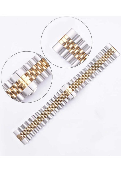 Honor Watch Gs Pro Uyumlu 22MM Zincir Görünümlü Metal Kordon-36 Gümüş-Gold fiyatları