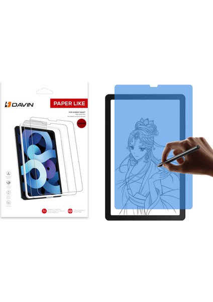 Lenovo Tab M9 Kağıt Hisli Mat Uyumlu Davin Paper Like Tablet Ekran Koruyucu-Renksiz