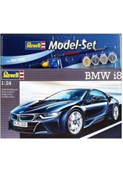 Model Set BMW İ8 1:24 Ölçekli Plastik Model Araba 131 Parça ile Detaylı Tasarım